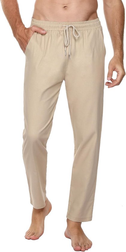 Heren Casual Katoenen Joggingbroek met Trekkoord en Zakken - Comfortabele Sportbroek