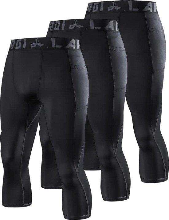 Heren Compressie 3/4 Tights Legging voor Sport en Training