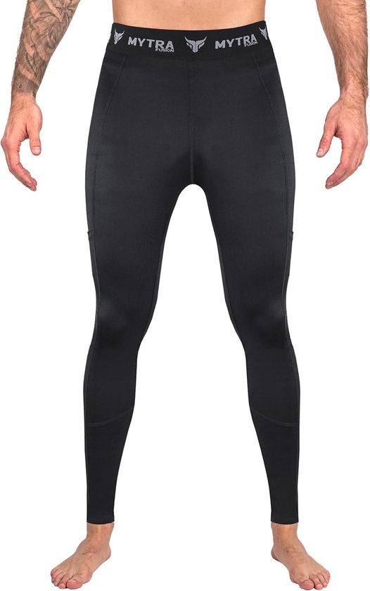 Heren Compressie Legging Hardlopen met Dubbele Zijvakken - Fitness & Gym Baselayer