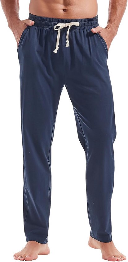 Herren Trainingsbroek Katoen Lichtgewicht Joggingbroek met Zakken voor Sport en Vrije Tijd
