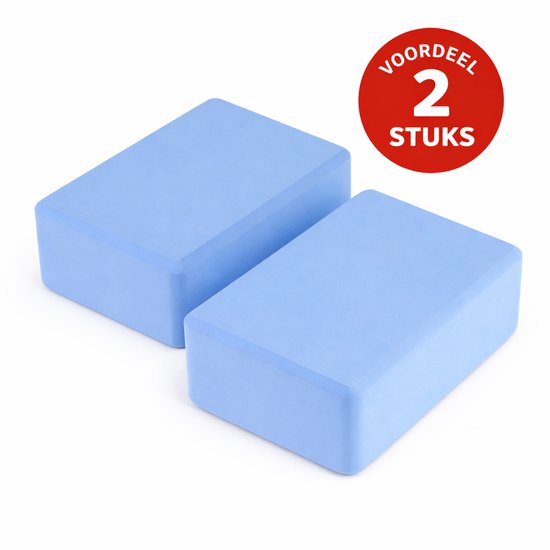 High Density EVA Foam Yoga Blok - Lightweight, Non-Slip & Moisture-Proof Support for Yoga, Pilates and Physical Therapy - lichtblauw