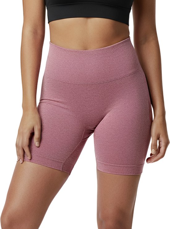 High waist Fitness short - Maat M - Roze - Sport legging dames kort - Sportbroekje dames - Gym short - sportkelding dames - high waist - scrunch sport broekje - fitness short - gym short - yoga short - sportkleding dames Merk: Shapetape van Merkloos