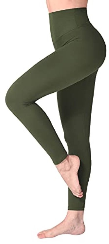 High Waist Legging voor Vrouwen - Boterzachte Yoga Broek - Leger Groen, L-XL van Merkloos