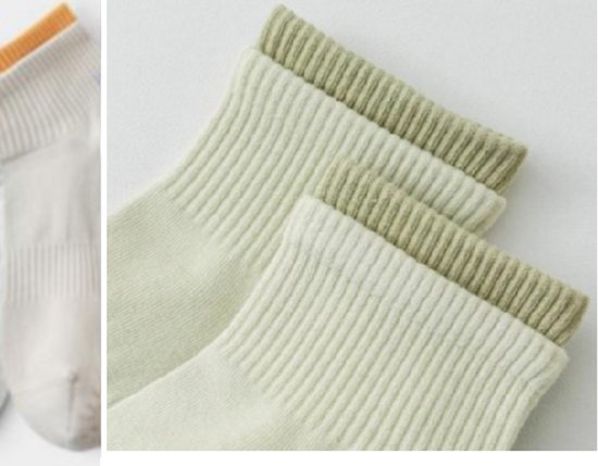 Hilvard Pilates sokken - Yoga sokken - Enkelsokken - 3 Paar - Beige en Oranje - Anti-slip sokken - One size fits all van Merkloos