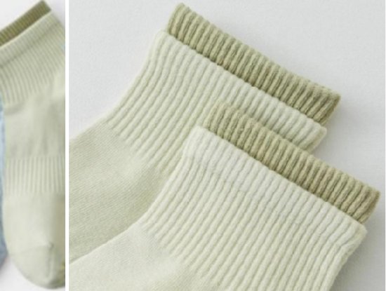 Hilvard Pilates sokken - Yoga sokken - Enkelsokken - 3 Paar - Groen - Anti-slip sokken - One size fits all van Merkloos