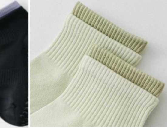 Hilvard Pilates sokken - Yoga sokken - Enkelsokken - 3 Paar - Zwart en Wit - Anti-slip sokken - One size fits all van Merkloos