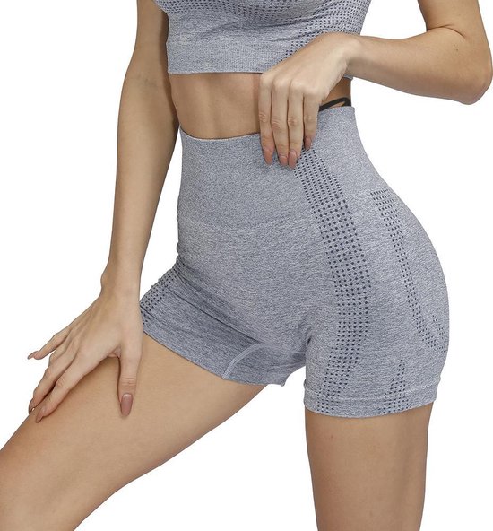 Hippe korte Sportbroek - Sportbroekje - Sportlegging Kort - Grijs - maat M van HI