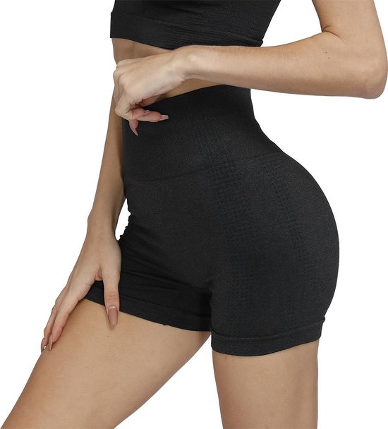 Hippe korte Sportbroek - Sportbroekje - Sportlegging Kort - Zwart - maat M van Merkloos
