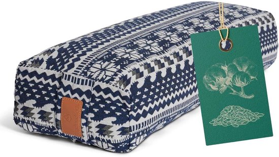 Hoekig Yoga Bolster - Meditatiekussen - Yogaoefeningen - Biologische Speltvulling - L67 cm - Stijl 1