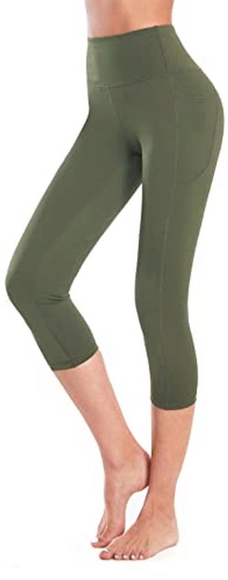 Hoge Taille 3/4-broek voor Dames met Zak - Fitnessbroek & Gym Caprilegging van hoge