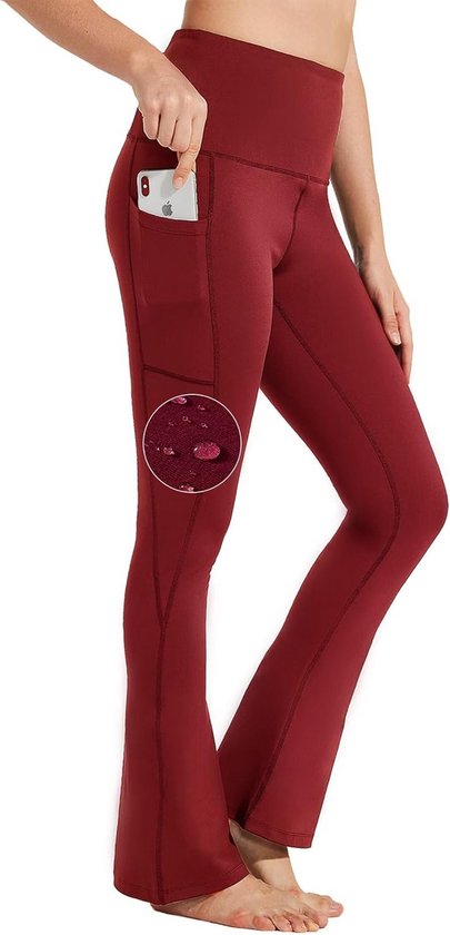 Hoge Taille Bootcut Yogabroek Dames - Waterdicht, Ondersteunend en Met Zakken