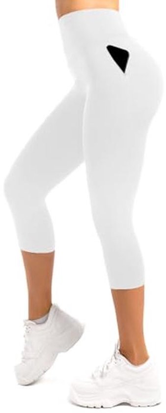 Hoge Taille Capri Leggings voor Vrouwen - Atletische Shorts voor Workout, Licht Hardlopen en Fietsen