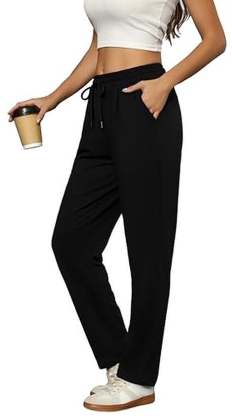 Hoge Taille Dames Sportbroeken met Pockets en Touwtje - Lichtgewicht en Ademend voor Yoga, Jogging, Fitness en Thuis