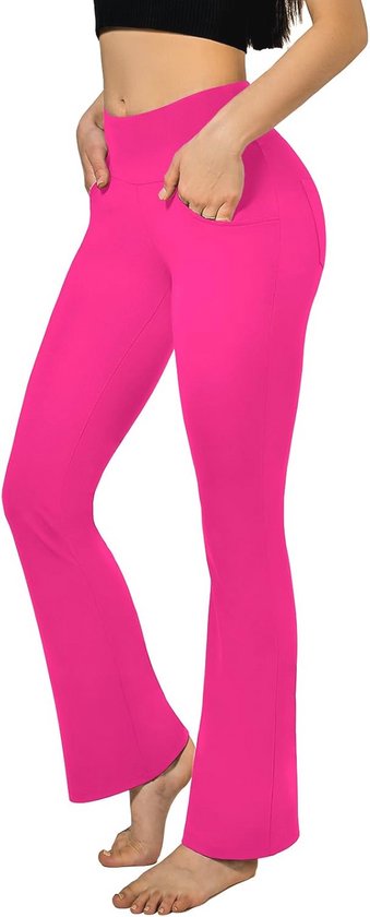 Hoge Taille Flared Dames Yoga Broeken met Zakken - Opaque Bootcut Joggingbroek van G4Free
