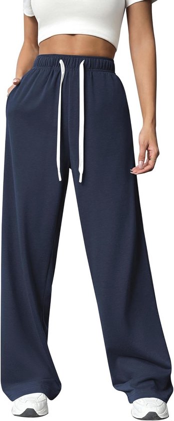 Hoge Taille Joggingbroek Dames - Wijde Sportbroek voor Comfort en Beweging
