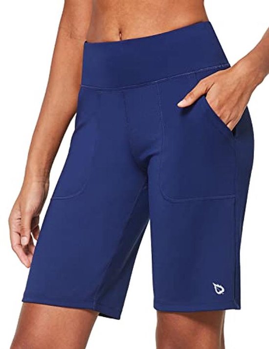 Hoge Taille Katoenen Bermuda Shorts voor Dames - Perfect voor Yoga, Sport en Vrije Tijd