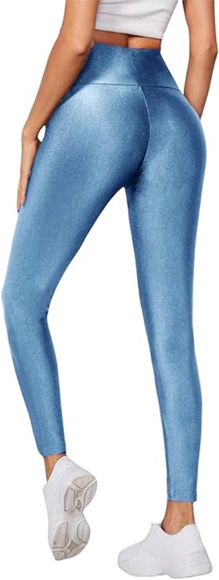 Hoge Taille Legging Blauw - Sportlegging - Fitness - Yoga - Stretch van Love Generation