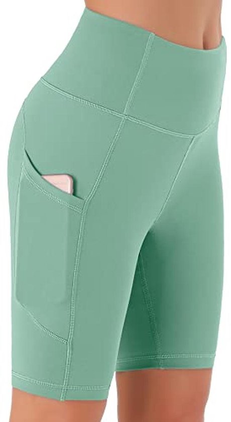 Hoge Taille Trainingsshorts voor Dames met Verborgen Zakken