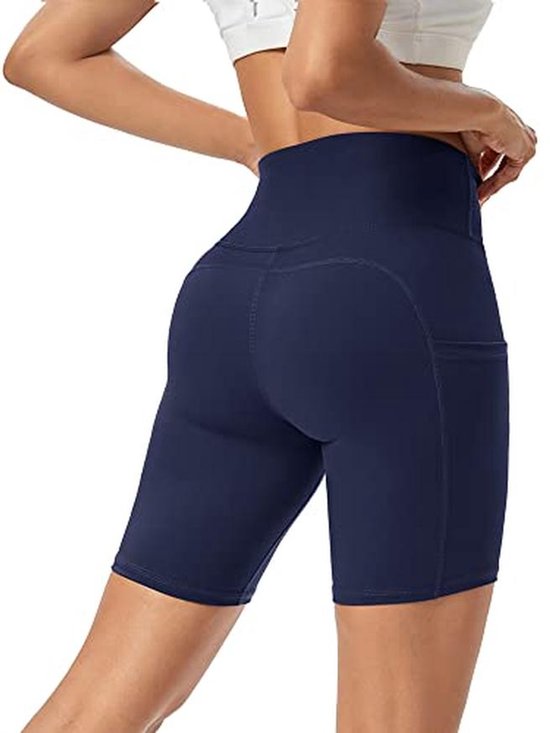 Hoge Taille Yoga Shorts voor Dames - Ademend en Comfortabel met Zakken