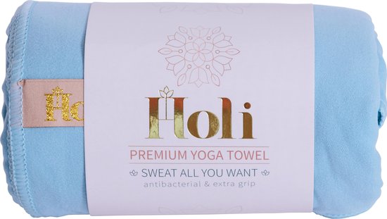 HOLI | Yoga  & Fitness Handdoek | Blauw | Microvezel | Absorberend | Sneldrogend | Zacht van Merkloos