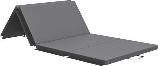 HOMCOM-Gymnastiekmat-180x80x5cm-Synthetische coating-Grijs van HOMCOM