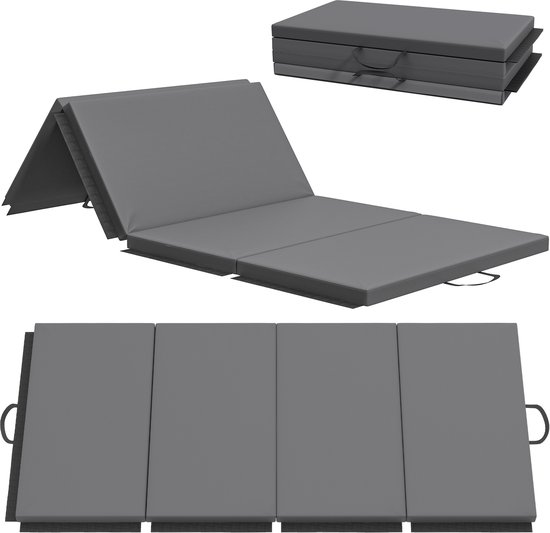 HOMCOM-Gymnastiekmat-180x80x5cm-Synthetische coating-Grijs van HOMCOM