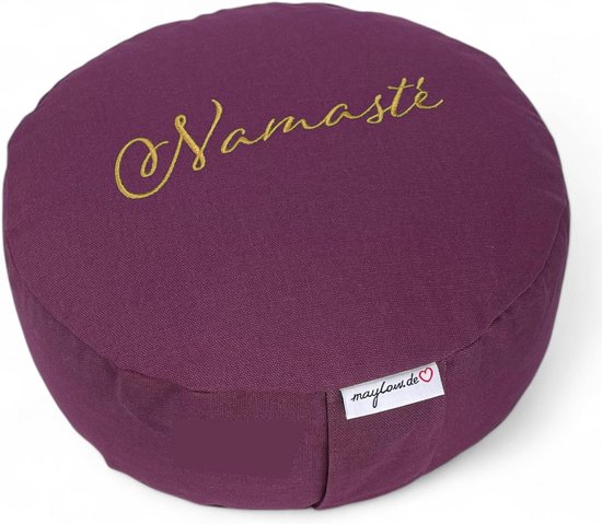 Hoogwaardig Meditatiekussen met Borduurwerk - Wasbaar Yogakussen Ø33 cm H: 15 cm met Persoonlijke Aanpassing