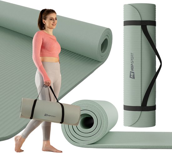 Hop-Sport Fitnessmat – Yogamat – 190 x 60 cm – 1 cm Dik – NBR Schuim van Merkloos