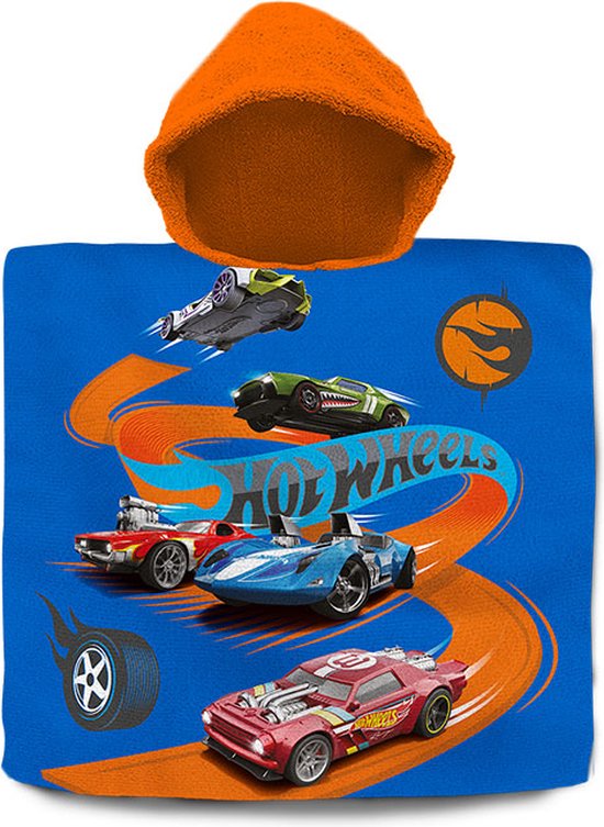 Hot Wheels Badponcho - Katoenen Poncho - 60 x 120 CM - Badhanddoek van Hot Wheels