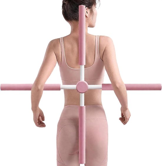 Houdingen Corrector Yoga Cross Stick - ABS Schuim Roestvrij Staal Volwassen En Kinderen Bultrug Tool | Corrector | Rug En Nek Uitlijning Yoga Gym Sticks | Kantoor Thuis Reizen Ondersteuning