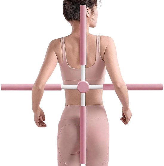 Houdingscorrector Yoga Stok - Stretch Bar - Mobiliteit Verbeteren - Stevige Roestvrijstalen Kern - 80 cm Lengte - Wit