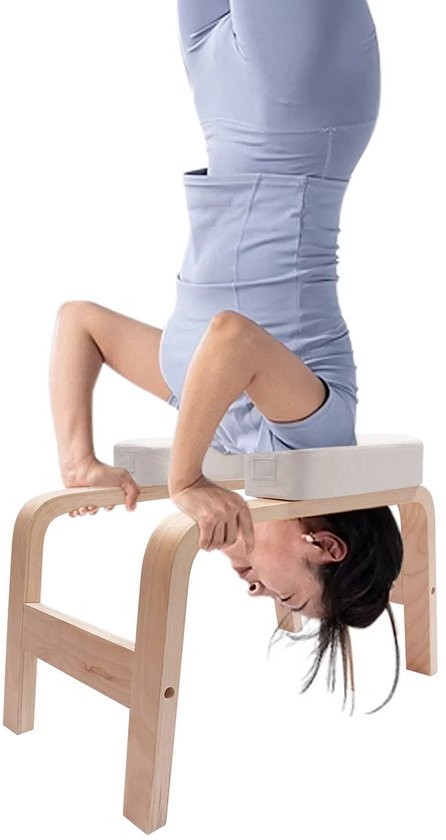 House of Balance Inversie Stoel Yoga - Hoofdstandsmeubel - Handstandmeubel -Yoga Stoel - Hoofdstand Bankje- Handstand tainer - Hout Wit - Handstand