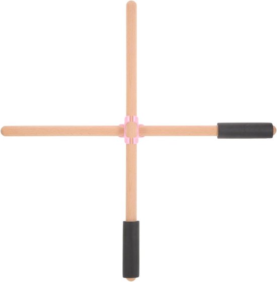 Houten Yoga Stick - Houding corrector - Houding verbeteren - Antislip handvat - 495 cm - Beige van houten