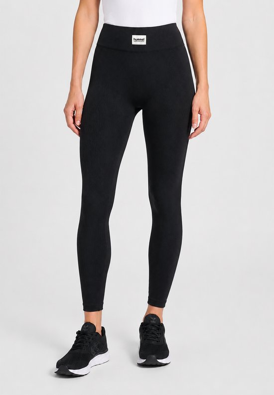 Hummel Dames Sportleggings Effen Logo Elastische Taille Slim Fit Casual