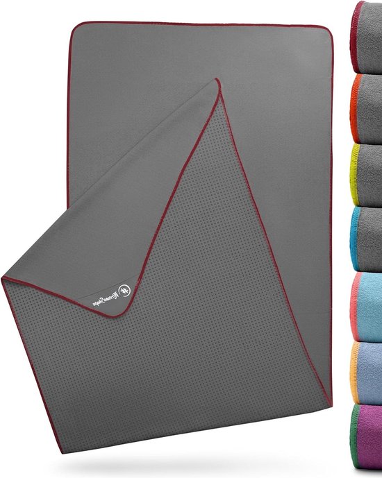Hygiënisch yoga handdoek - hot yoga towel met antislip noppen - onderlaag voor yoga mat [ 185 x 63 cm ] van Hetmerk.