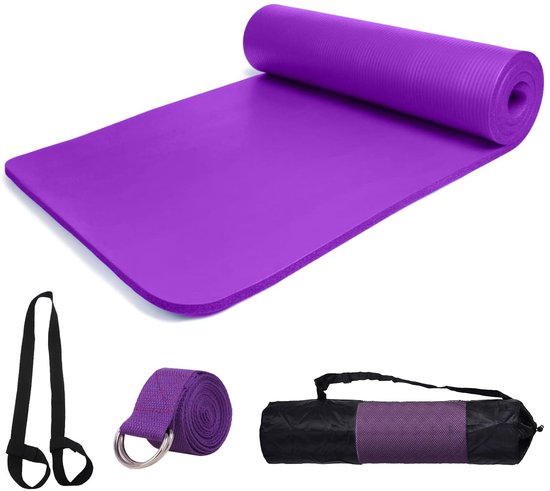 Ibenzoa® Comfortabele en Dikke Yogamat voor Yoga en Pilates met Draagtas