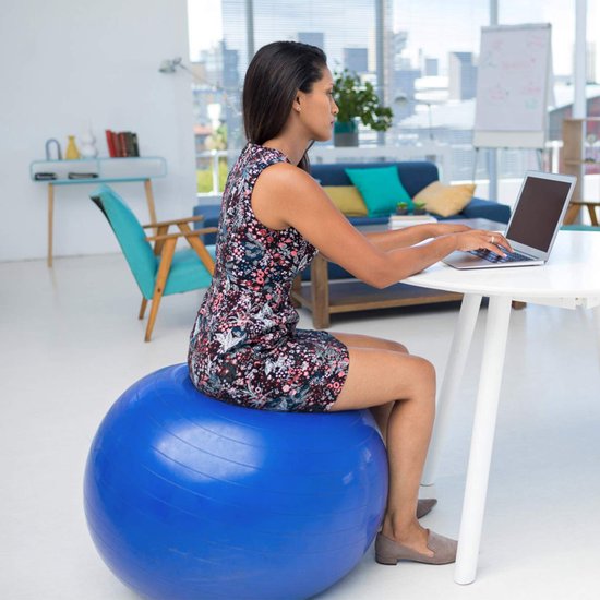 Ibenzoa® Robuuste Opblaasbare Fitnessbal - 65 cm, Antibeschadiging, Voor Core Versterking en Diverse Oefeningen