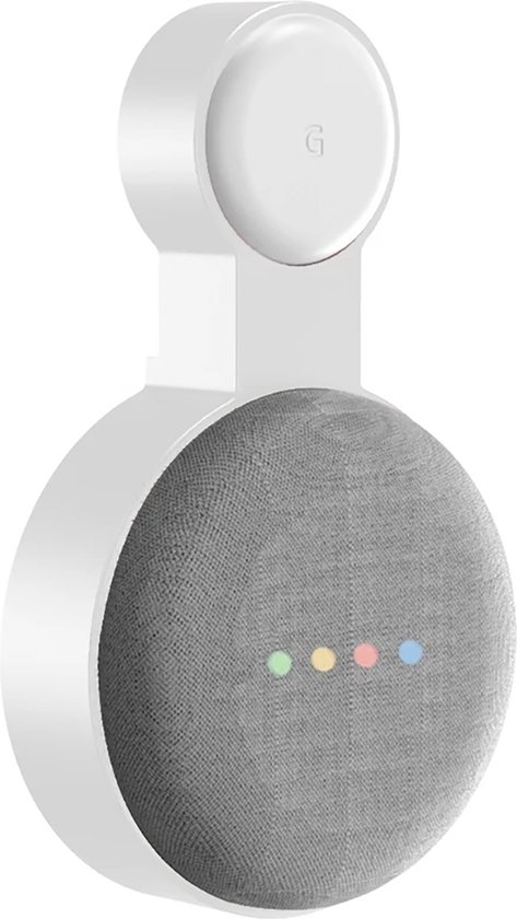 Ibley Houder voor Google Nest Mini wit - Luidsprekerstandaard - Nest Mini wandhouder stopcontact van Ibley