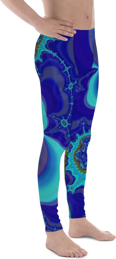 II THE MOON Sport Legging heren top kwaliteit, wordt per bestelling geprint, gesneden en handgenaaid met unieke RETRO print ontworpen door MOON