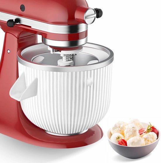 IJsmachine Opzetstuk - Voor 4.5QT & 6QT - Sorbet & Gelato - Efficiënt & Praktisch - Compact & Lichtgewicht - Stijlvol & Handzaam - Duurzaam & Krachtig - Makkelijk in Gebruik - Snel Gereed van KitchenAid