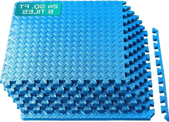 In elkaar grijpende foam vloermatten met EVA in elkaar grijpende tegels - set van 24 vierkante voet - blauw - 6 tegels van We Sell Mats