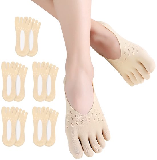 Inovra- Teensokken Ademend - 5 Paar Compressiekousen - Antislip - Orthopedische - Voor Pilates/Yoga - Materiaal Fluweel - Compressiesokken
