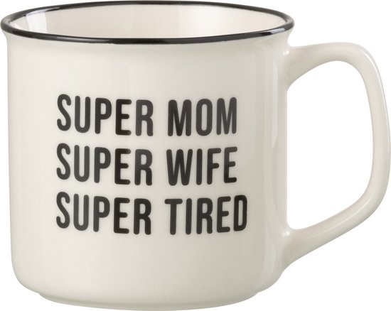 J-Line tas Bericht Bff - porselein - wit/zwart van J-Line