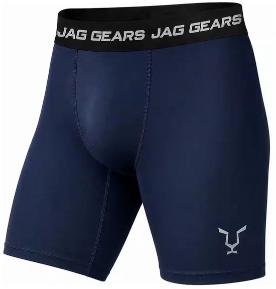 JAG GEARS Compressieshorts voor heren – ultra-elastische compressie shorts | Basislaag workout shorts | Sportondergoed | Sportshorts | Kleur: Blauw | Maat: XXL