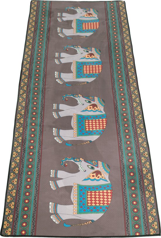 JAP Sports Yoga handdoek - Anti slip sport matje - Bescherming voor de yoga mat - Inclusief opbergtas - Olifant