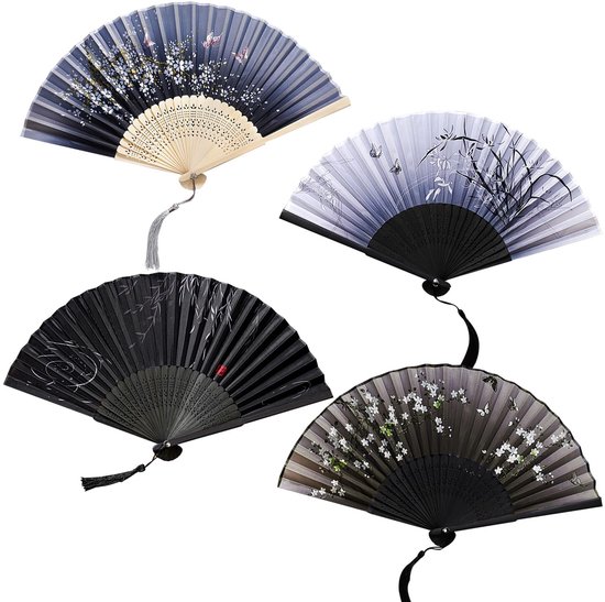 Jhubersproducts - Vouwbare Bamboefans - Elegante Geschenken - Decoratie voor Bruiloften - Feesten - Unieke Bamboe Fans - Geschikt voor Feestelijke Eve van Jhubersproducts