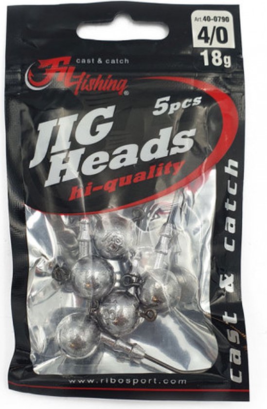 Jighead - 16g - Haakmaat 4/0 - 5 stuks - Loodkop voor Roofvissen - voor kunstaas Shads & Softbaits van Jenzi