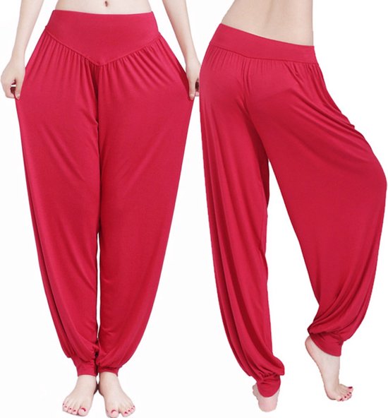 Jumada's - Harembroek - Yogabroek - Chillbroek - XXL - Harempants - Luchtige broek - Loose pants - Rood van Jumada's