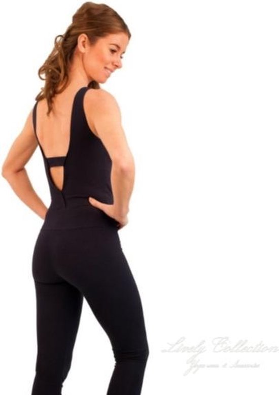 Jumpsuit-Yoga Legging-Sport legging-dames jumpsuit-Navy Blue-Medium van Deluni