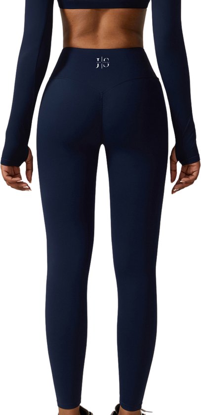 June Spring - Sport Legging - Maat XL/Extra Large - Kleur: Donkerblauw - SUMMER COLLECTION - Duurzaam materiaal - Vocht afvoerend - Flexibel - Comfortabel - Sportlegging voor vrouwen van June Spring